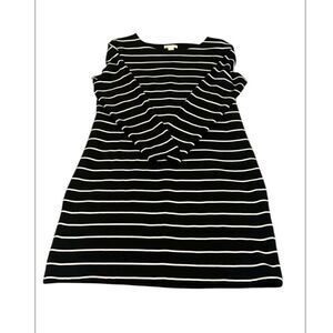 Basic H&M size large long sleeve black & white striped dress like new condition